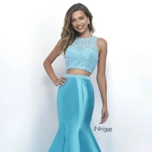 (W0) Intrigue by Blush PromStyle No. 284, Women's Blue Two-Piece Dress, Size 16